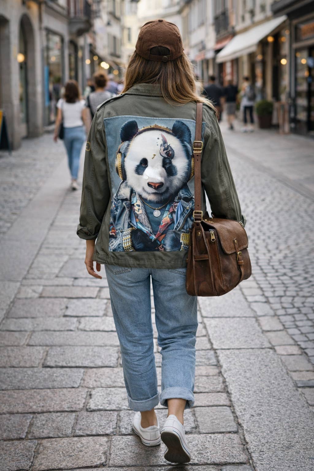 Dame militærjakke «Panda Rock»