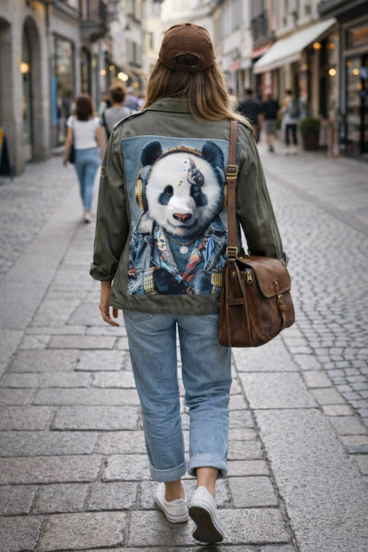 Dame militærjakke «Panda Rock»