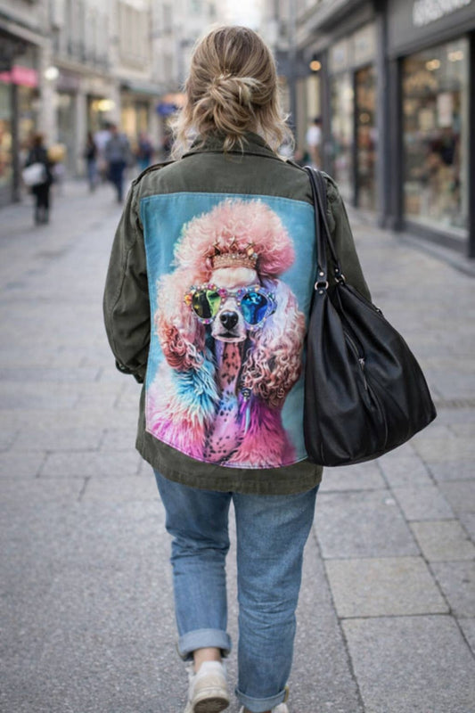 Dame militærjakke "Caniche Baba Cool"